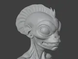 Alien Fish Bust 3D STL Printable 3D Model STL 3D print model-5