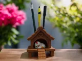 Pen Holder Sleeping Chicken in a Chicken Coop-2