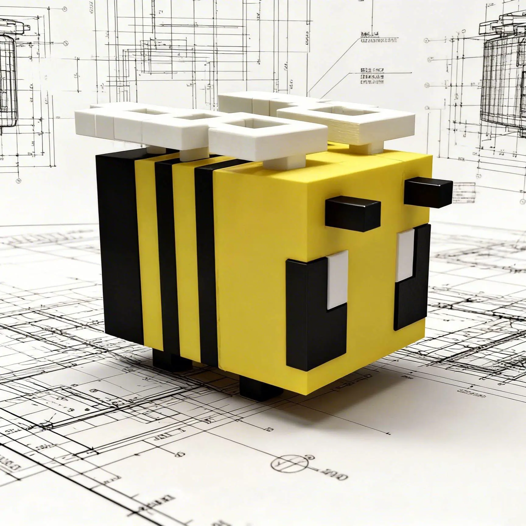 Minecraft Pixel Art Ornament - Bee - Assembly Version