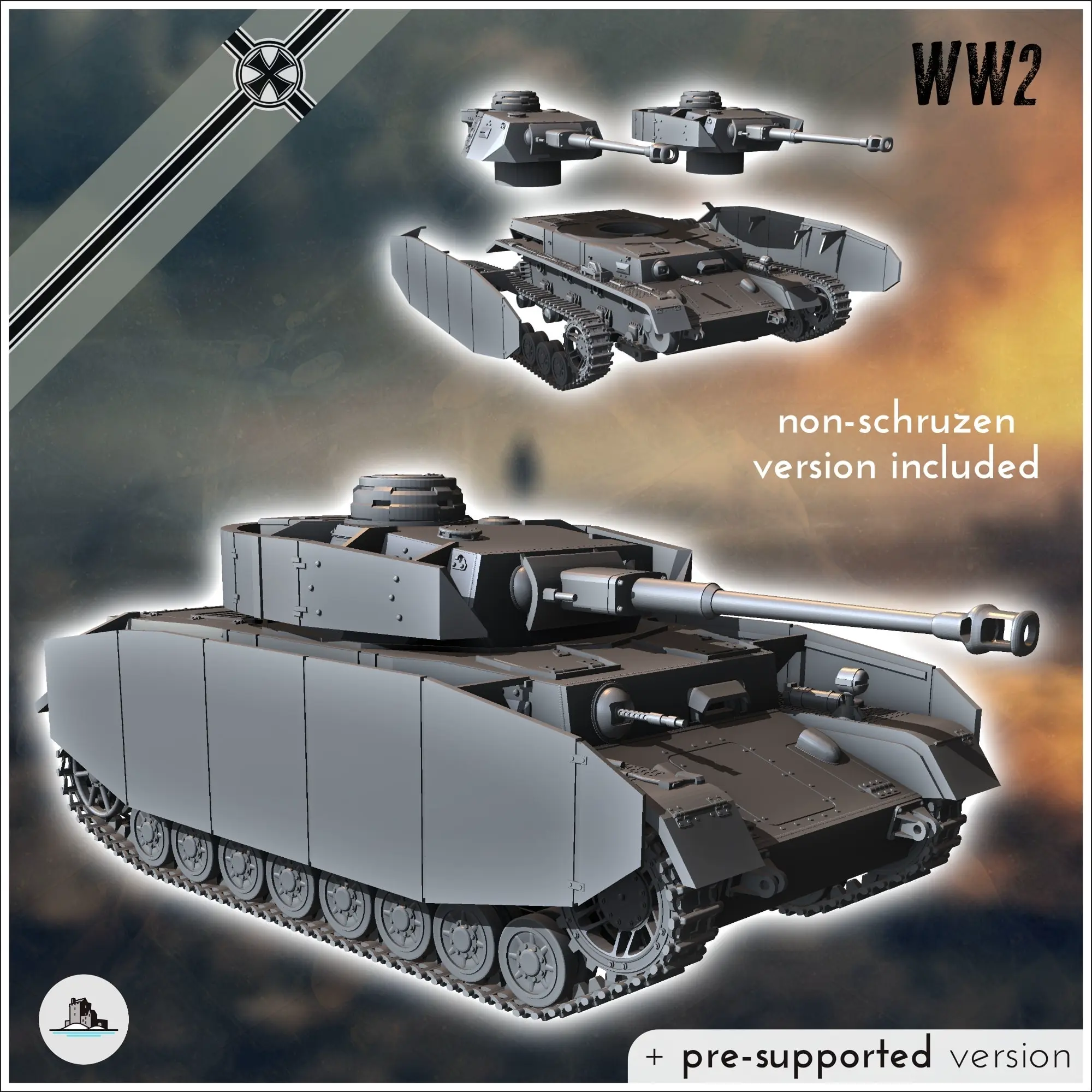 Deutsche WW2 Fahrzeuge Pack (Panzer IV Nr. 2) - ww2 miniatures