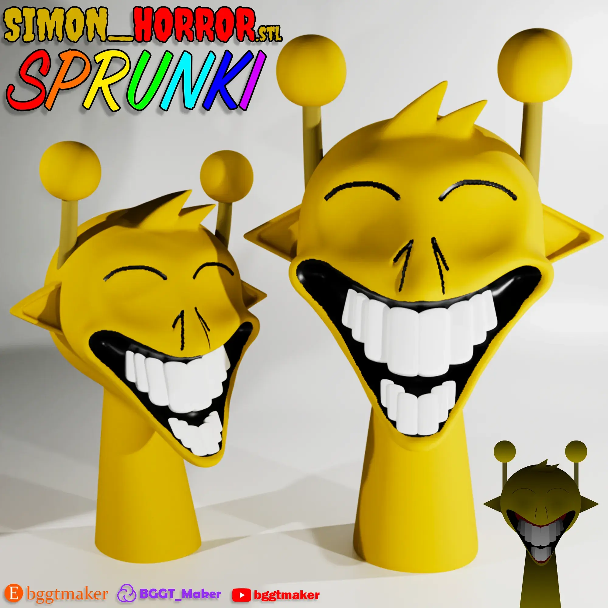 SIMON HORROR SPRUNKI INCREDIBOX Yellow Sprunki 3D Model STL