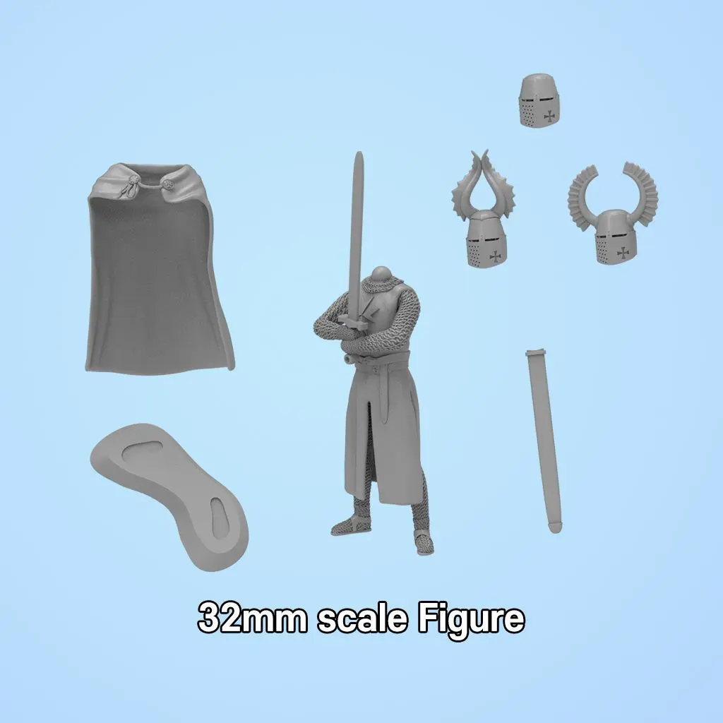 the Teutonic Knight Bust & Great Helm with a figure