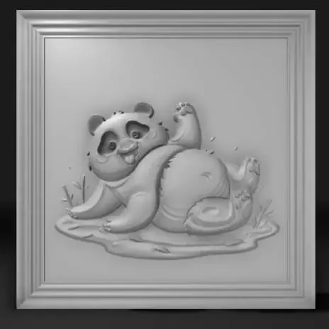 panda bear rolling on the grass