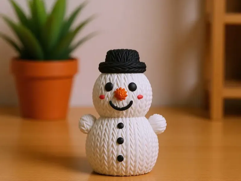 Cute Snowman - Knitted - Crochet