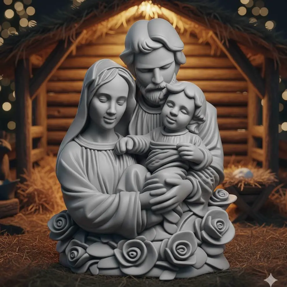 Christmas decoration of Joseph, Mary, and Jesus