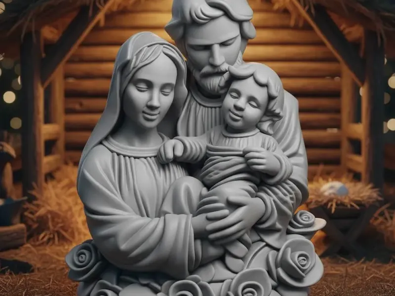Christmas decoration of Joseph, Mary, and Jesus