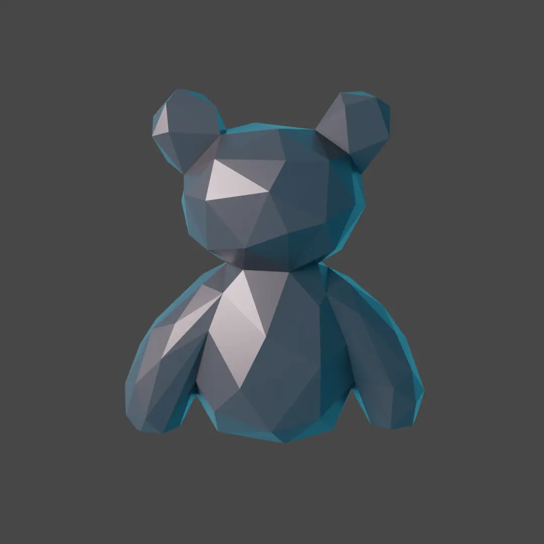 low poly teddy bear