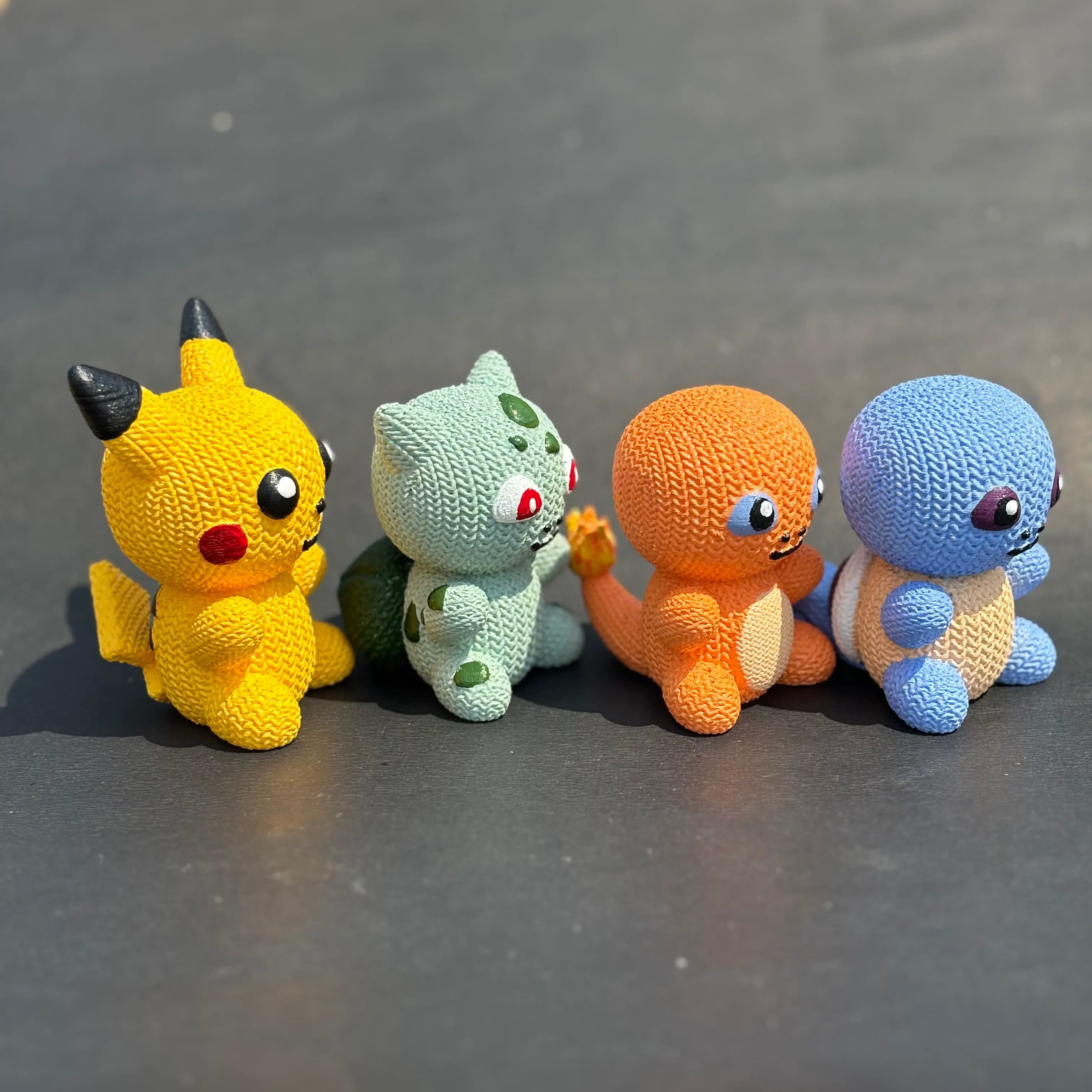 KNITTED POKEMONS (PIKACHU, BULBASAUR, CHARMANDER, SQUIRTLE)