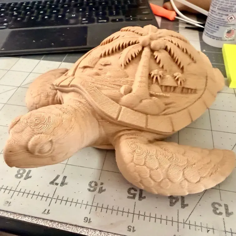 Tiki Turtle w/ Island Palm Shell 