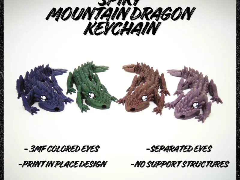 Spiky Mountain Dragon Keychain 🐉