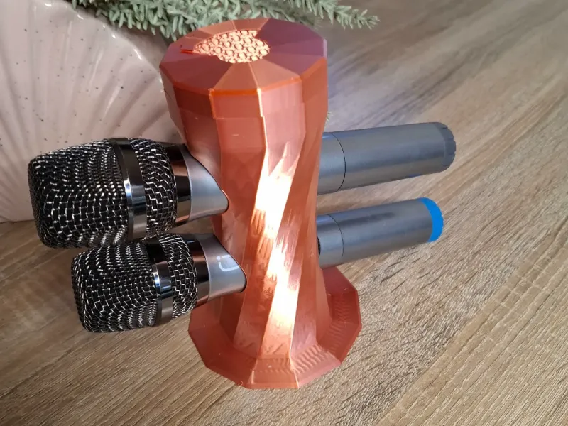 Microphone holder with top storage