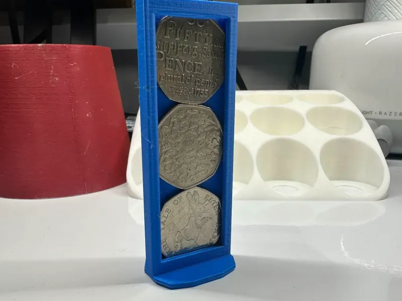 UK 50p 3 coins mini display stand