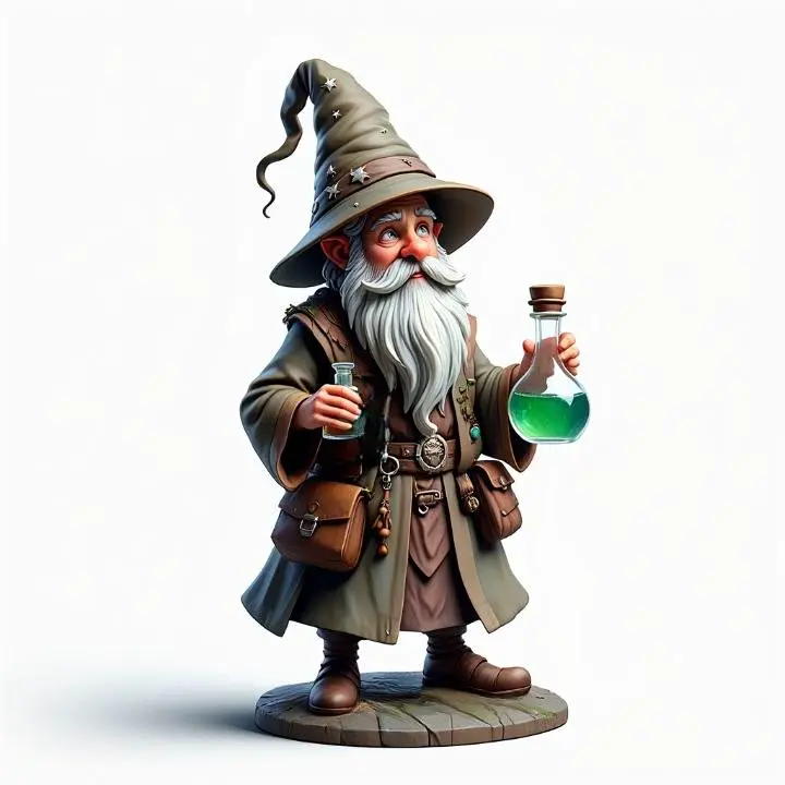 3946  Fairy Tale Gnome – Color Full-Body Figurine  3D  STL