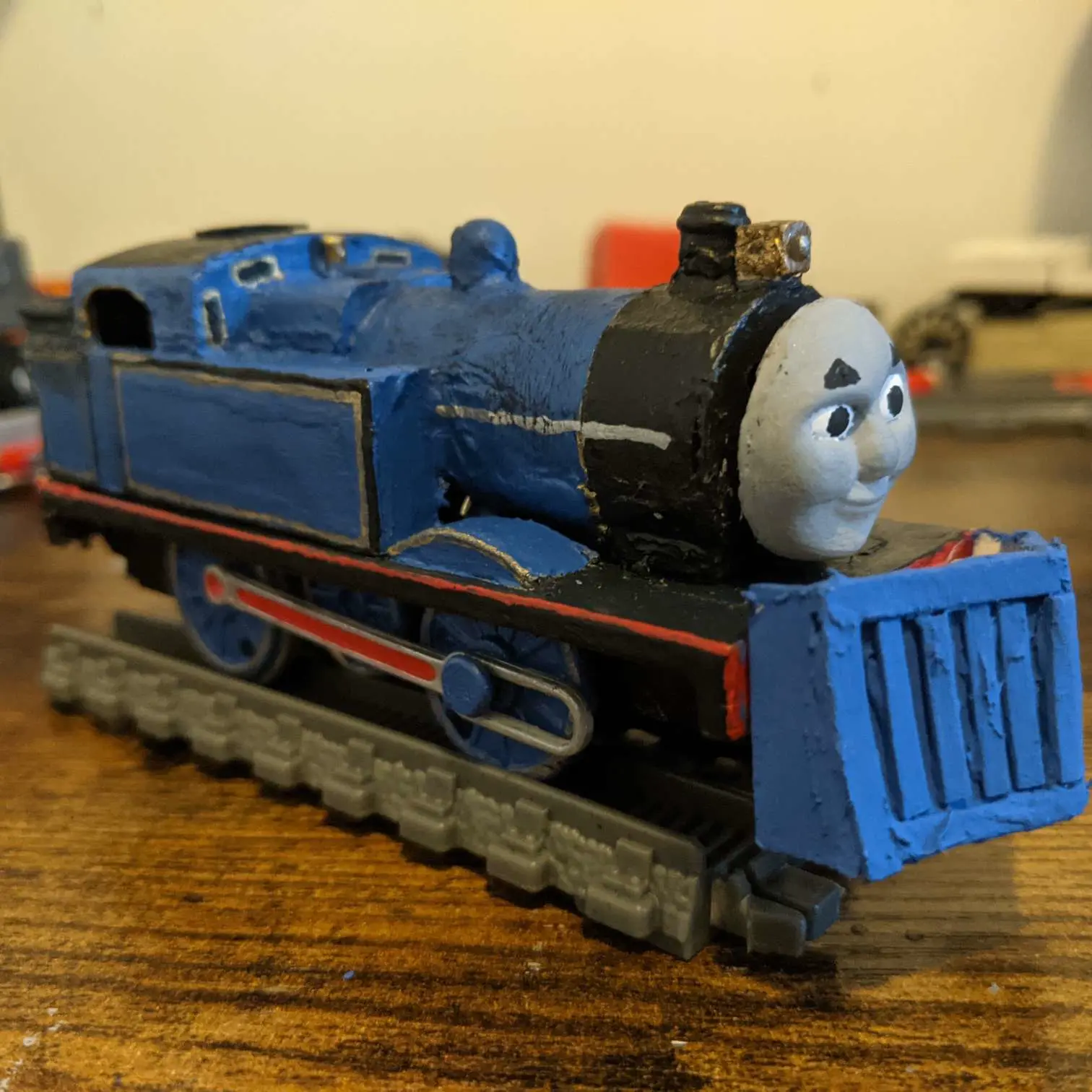 CGI confident Thomas face
