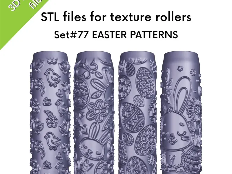 Easter Texture Rollers for clay, eggs, bunnies, chicks