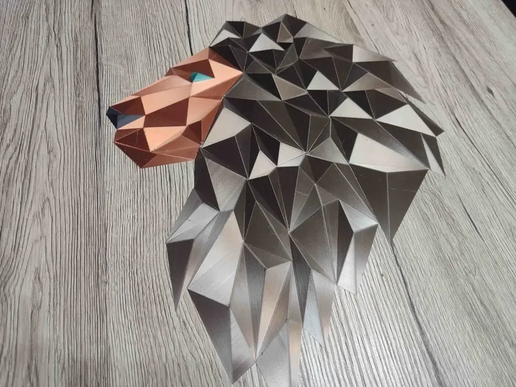 Geometric Lion wall art - B
