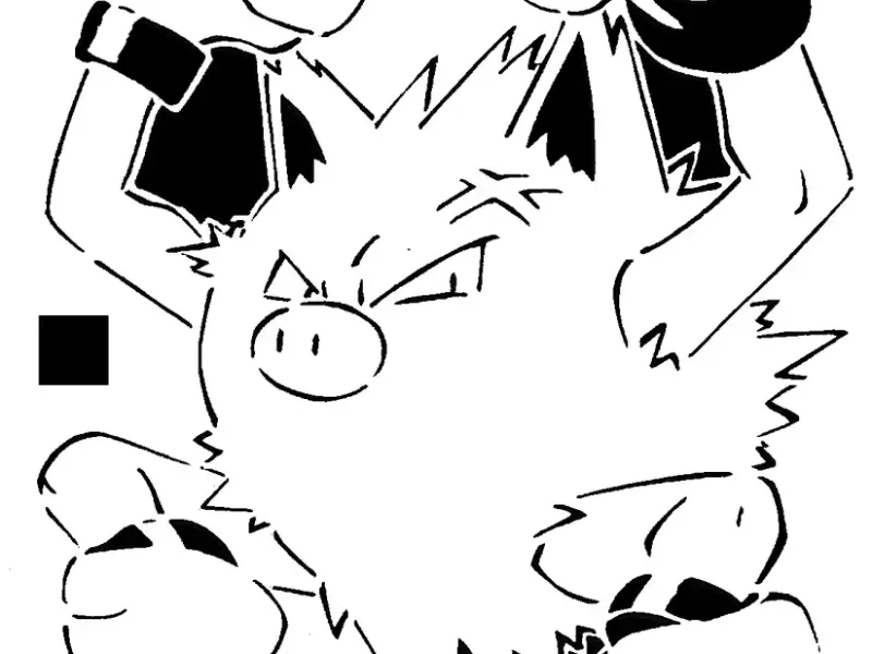 057 Estêncil Primeape + 2D