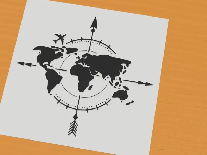 World map compass travel wanderlust