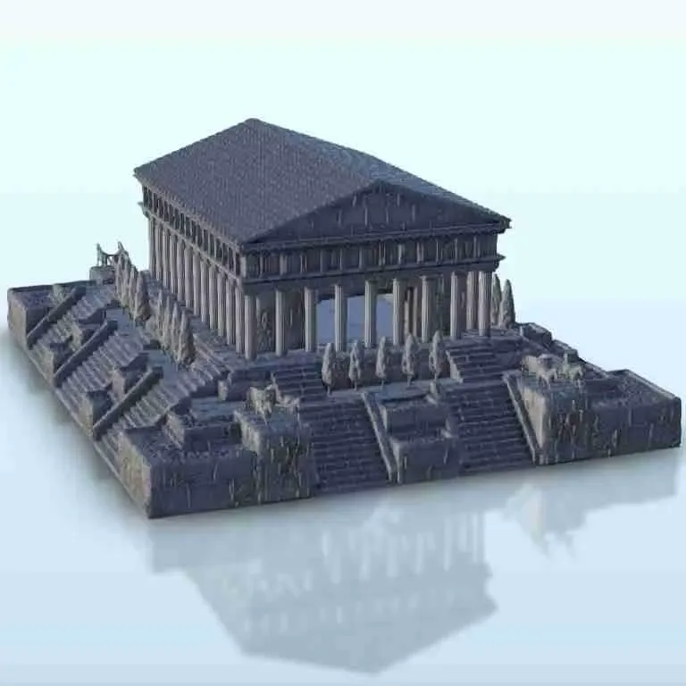 Greek temple with trees 3 - miniatures warhammer terrain sce