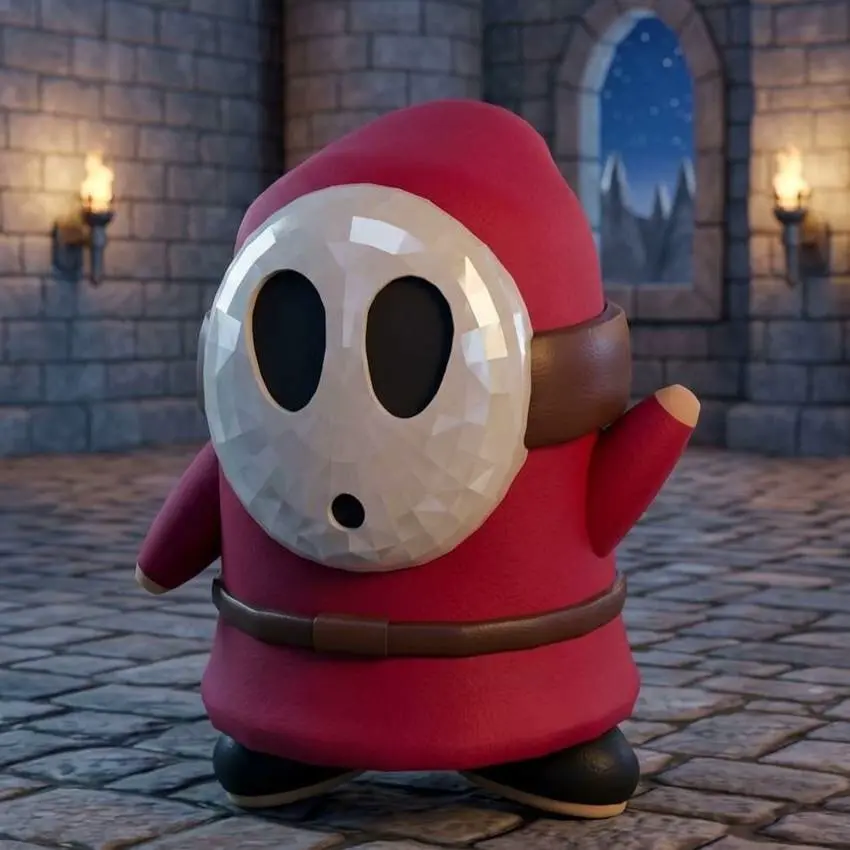 Shy Guy - Super Mario Bros - Lowpoly