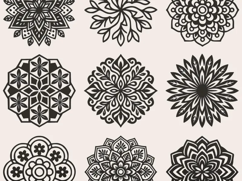 Floral Mandala Vol.2 – 9 Decorative Flower Patterns CNC
