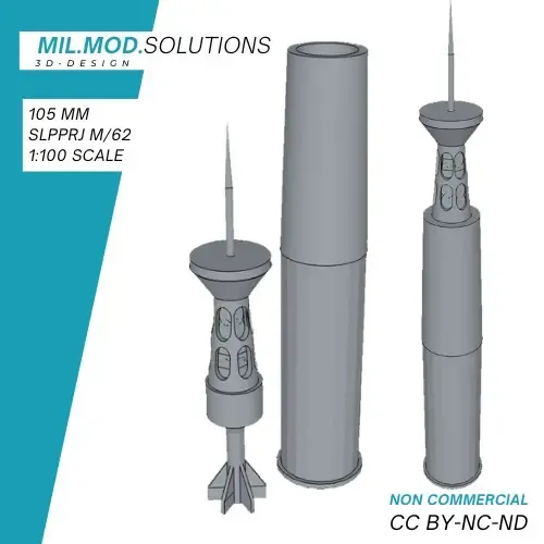 105 mm slpprj m 62 NATO Försvarsmakten ammunition