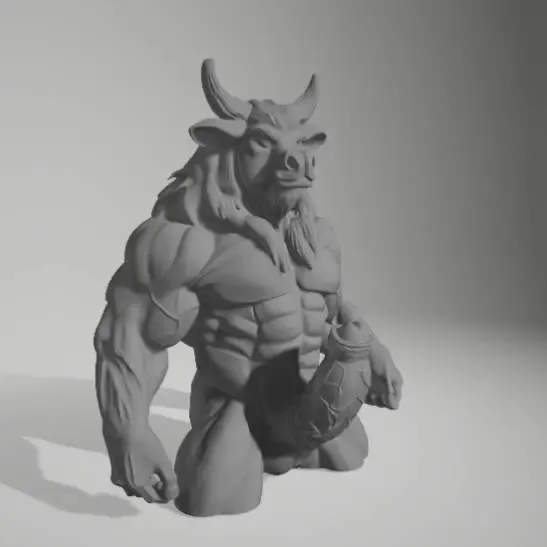 Sexy Minotaur Statue Bust Decoration