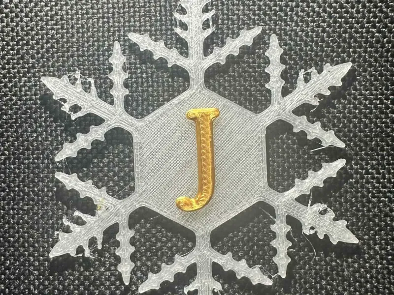 J – Snowflake Alphabet Letter J Festive Christmas Decoration