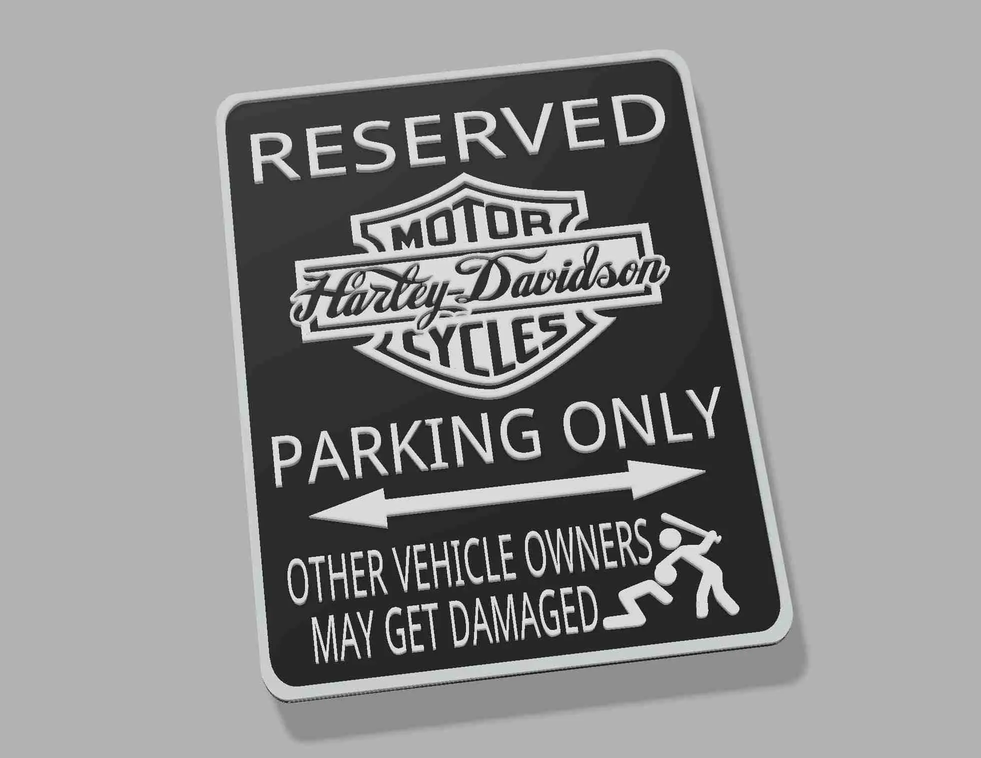 Harley Davidson Motorcycles HOG Workshop Garage Parking Sign