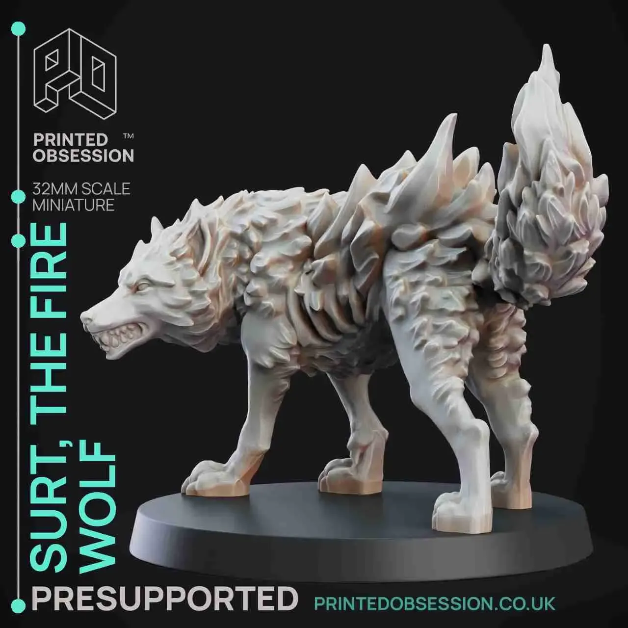 Fire Wolf - Monsterous Creature - D&D - 32mm Scale