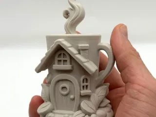 Coffee Cup Fairy House