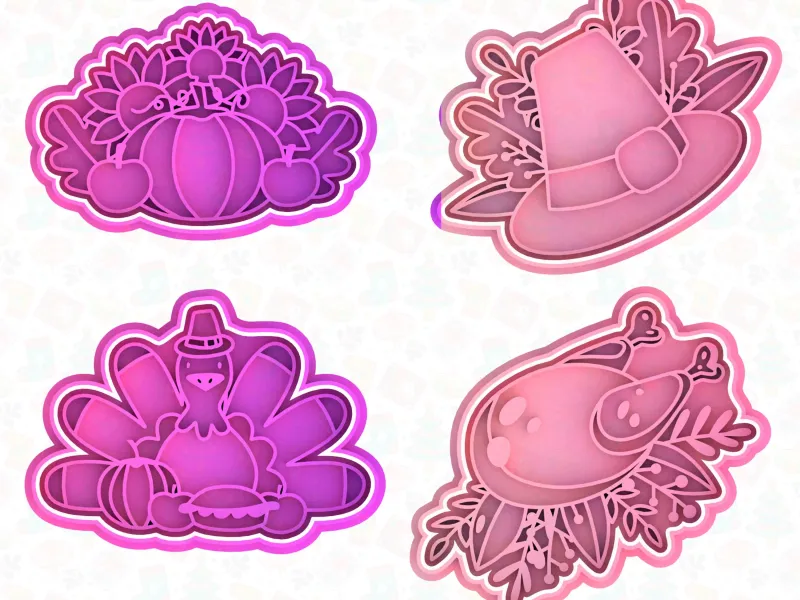 Thanksgiving day cookie cutter set of 4-2