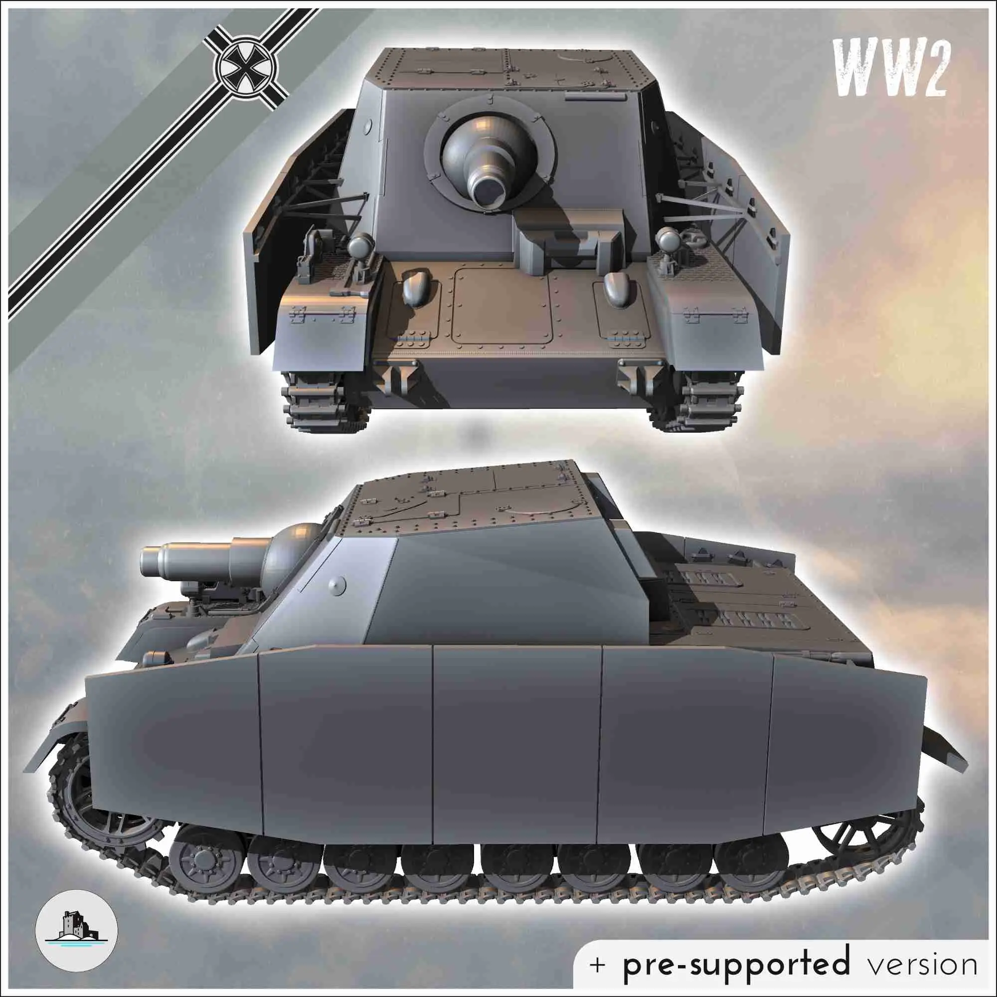Sturmpanzer IV Stupa Brummbär infantry support gun - miniatu