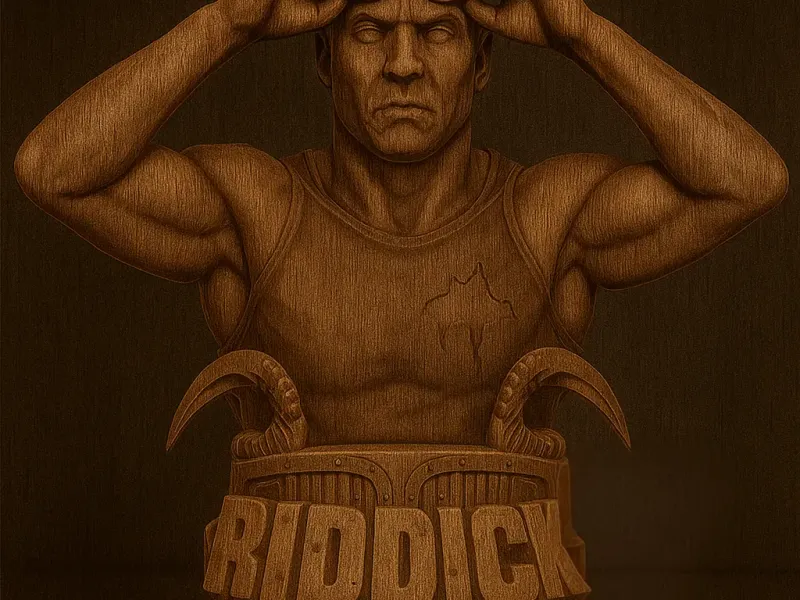 film Riddick, Vin Diesel bust
