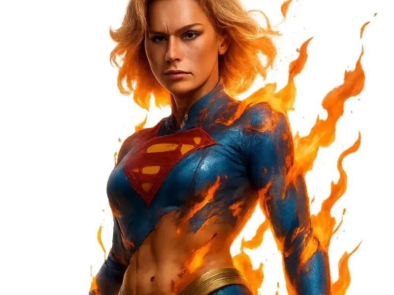 Flaming Female Hero