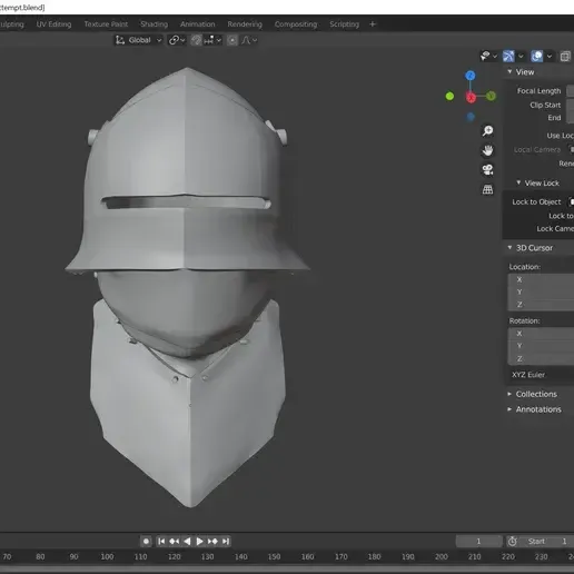 German Sallet Helmet with Bevor