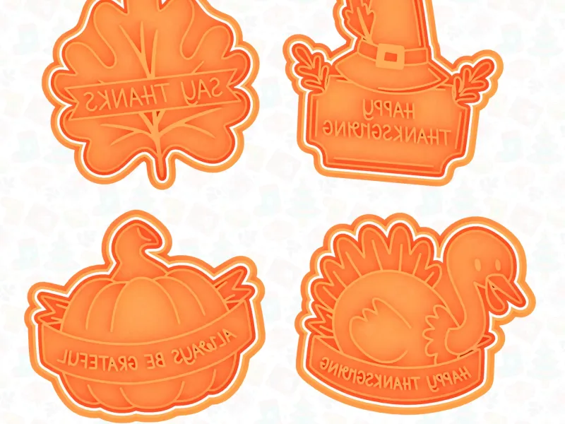 Thanksgiving day cookie cutter set of 4