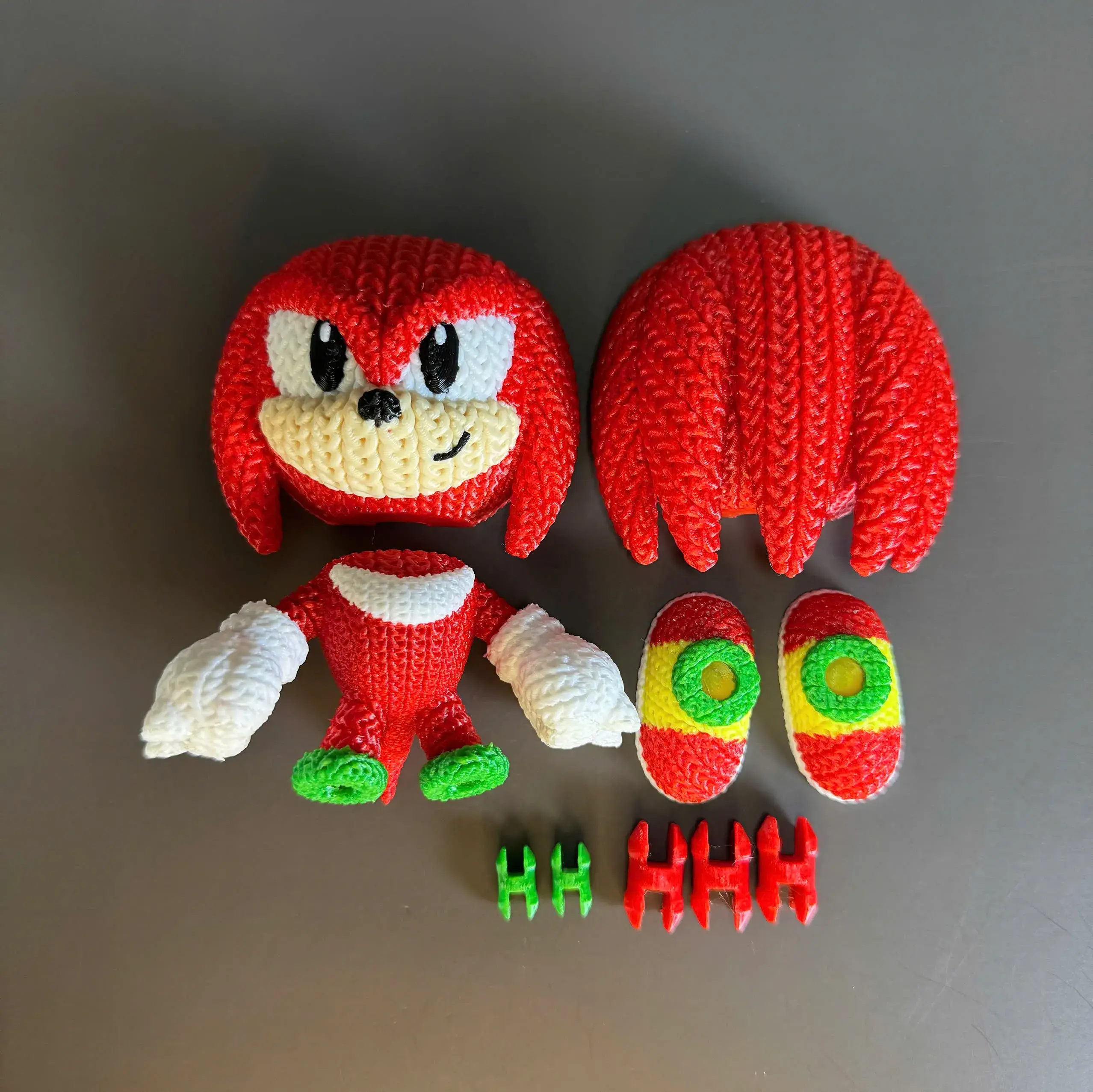 Sonic Knuckles Crochet - Knitted - Multicolor 3D Printing