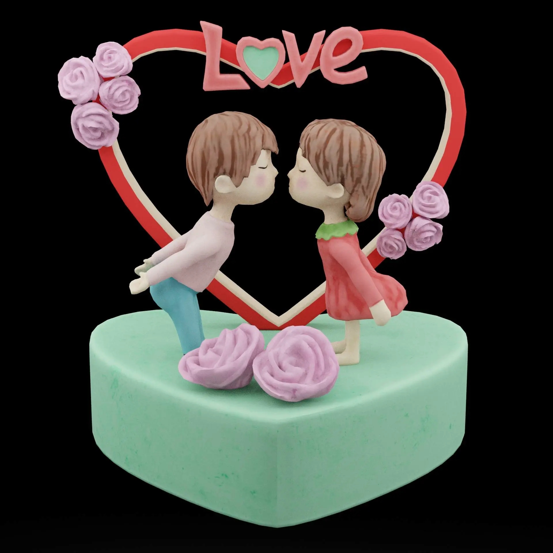 Decorative Polyresin Love Couple Figurine Valentine's Day