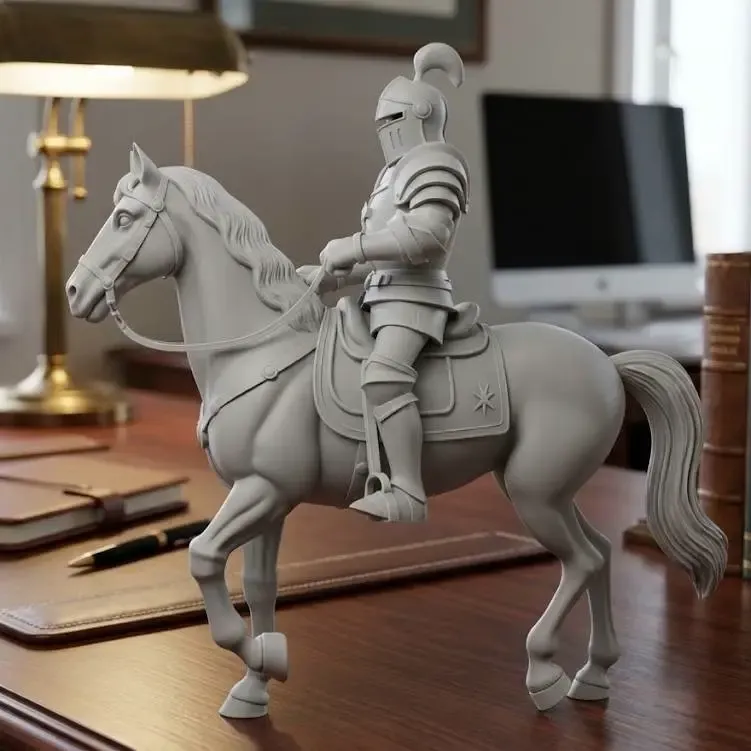 caballero con armadura a caballo
