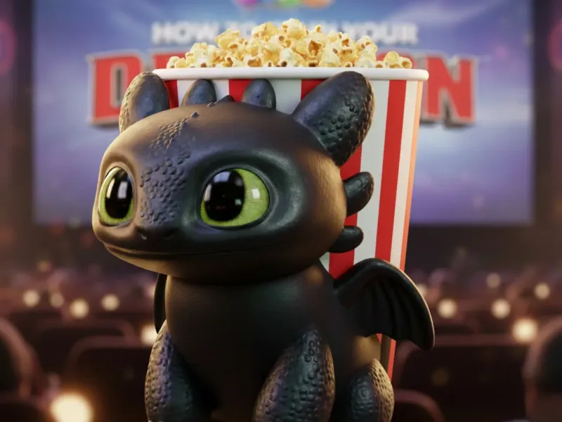 Toothless, popcorn dragon ( pochoclera chimuelo)