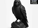 Raven Statue STL File – Gothic Crow Sculpture for 3D Printing-6