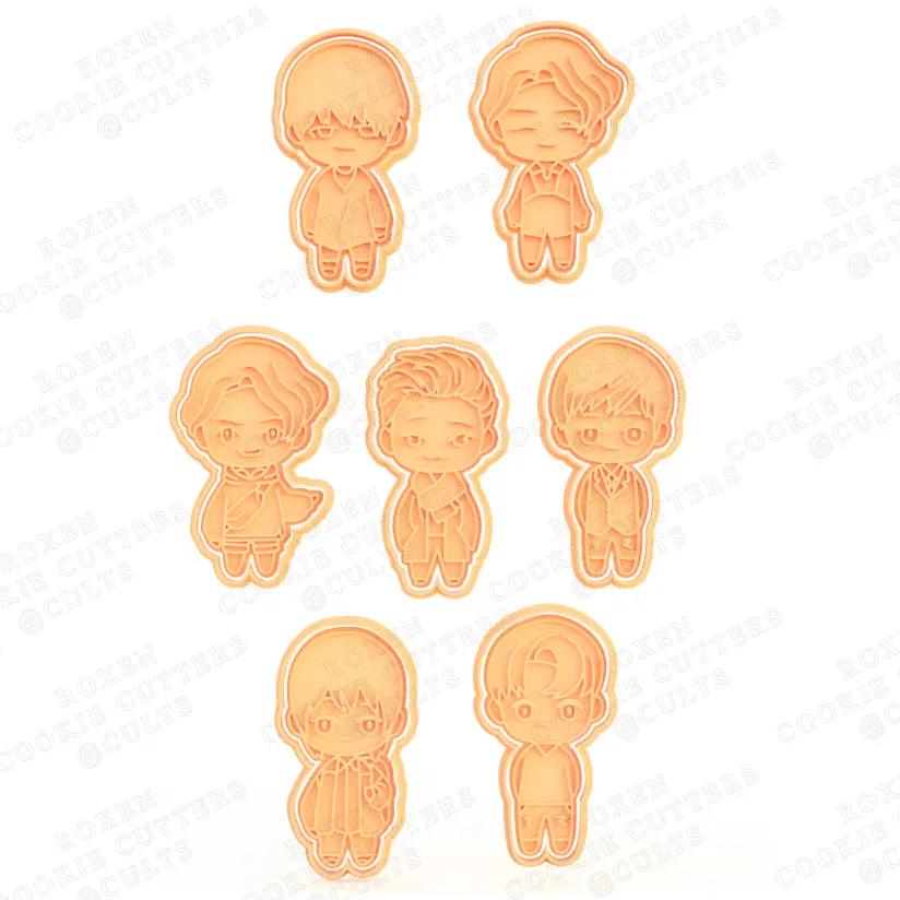 TinyTan BTS BT21 cookie cutter set of 7