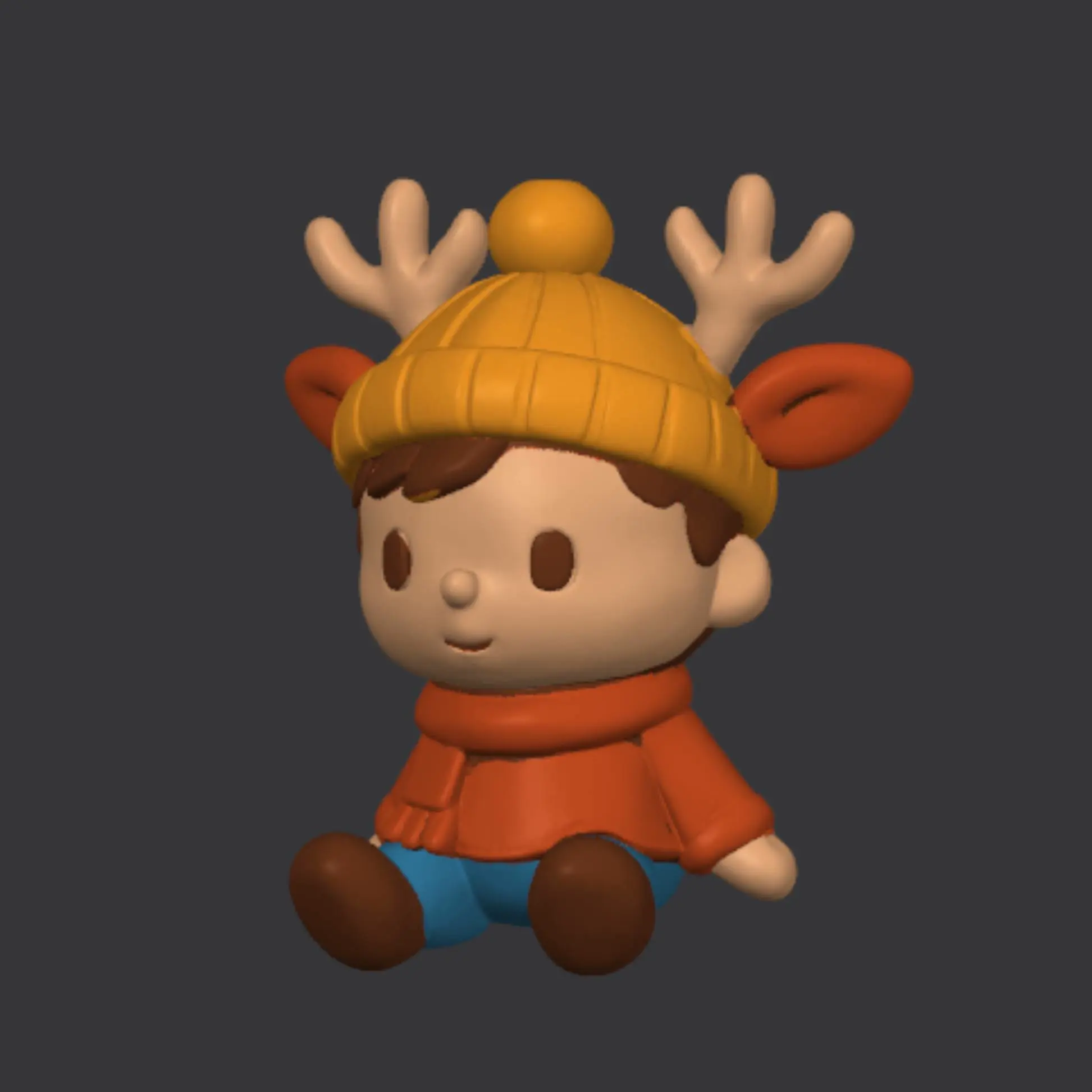 Figurine mini boy Reindeer