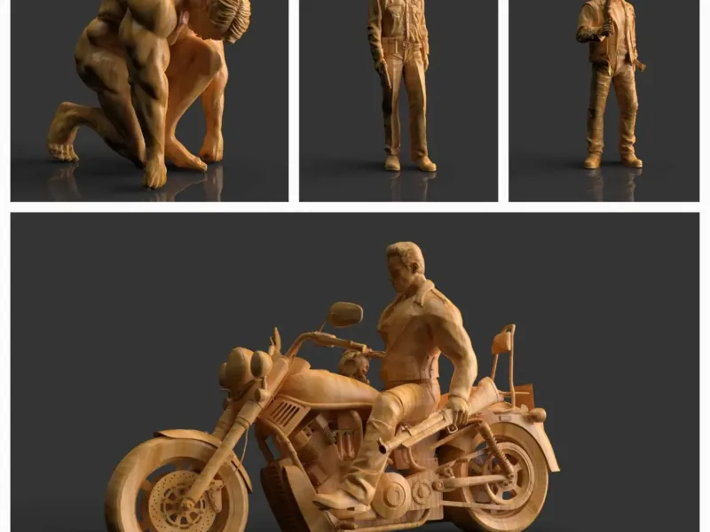 Terminator T800, T 1000 statuettes Arnold Schwarzenegger