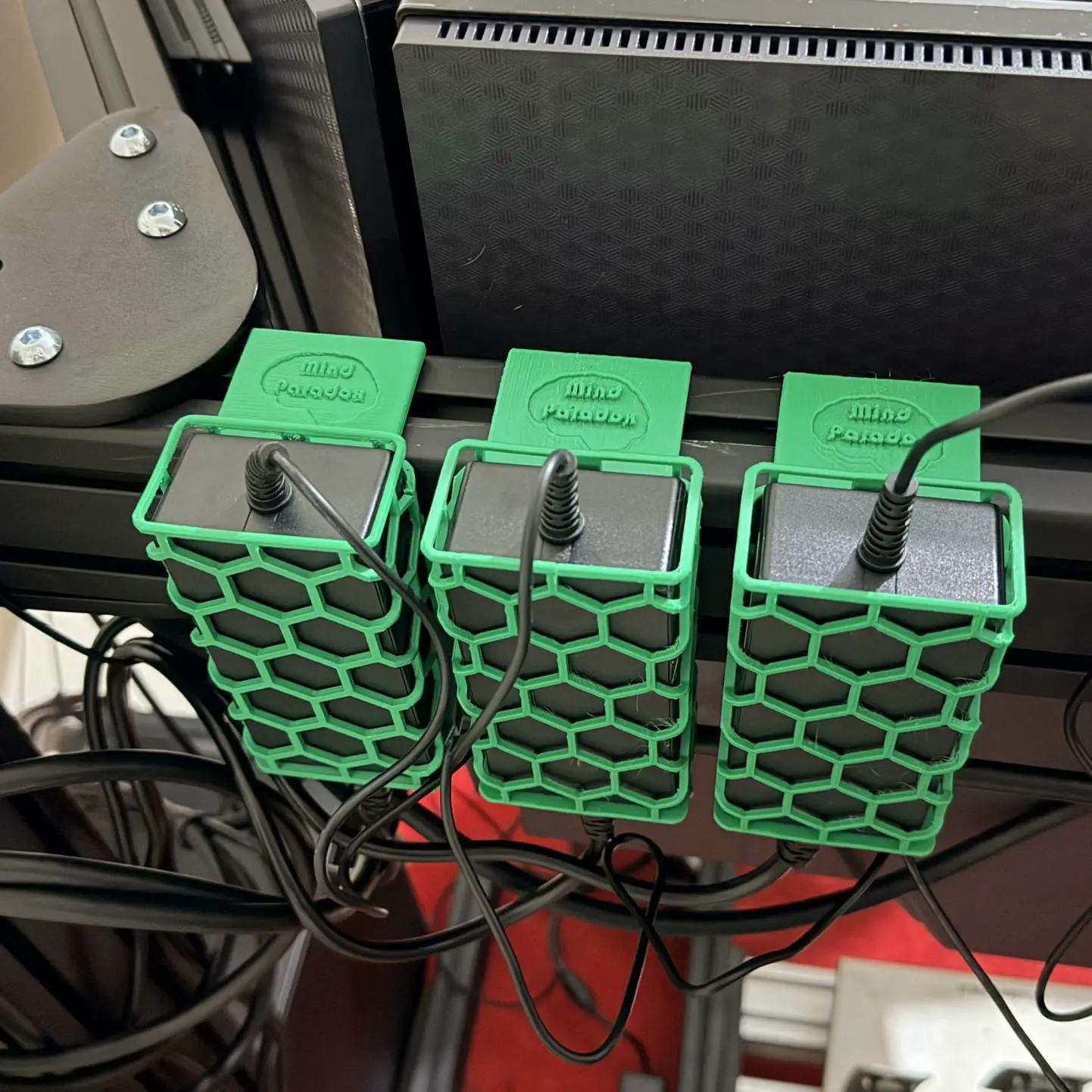 Monitor power supply holder for gaming rig / profile