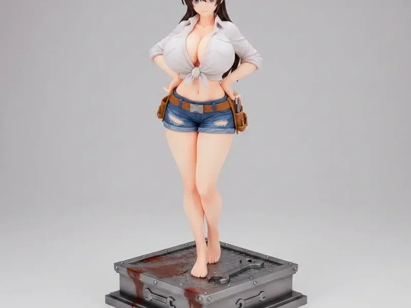 Workshop Mechanic Anime Girl – Confident Glamour Pose Ecchi