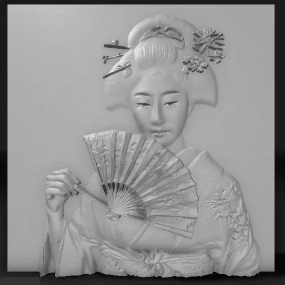 geisha with fan  2