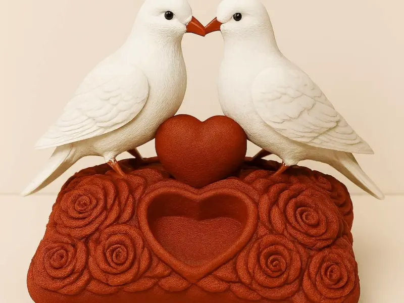 Colombe d’Amore – Scultura Romantica    Porta gioie