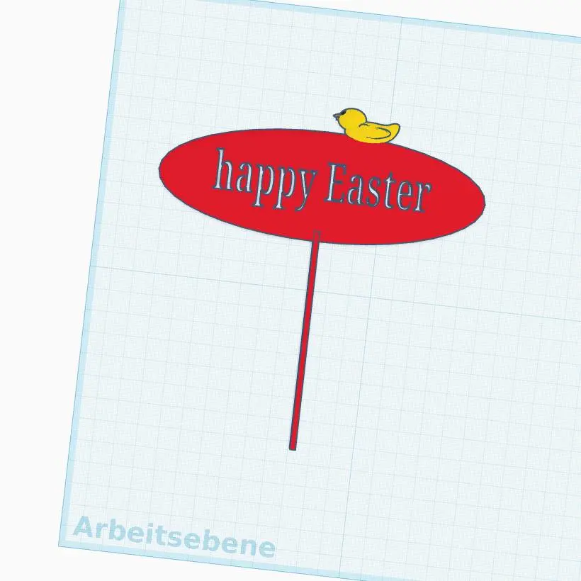 Sign for flower pot Happy Easter